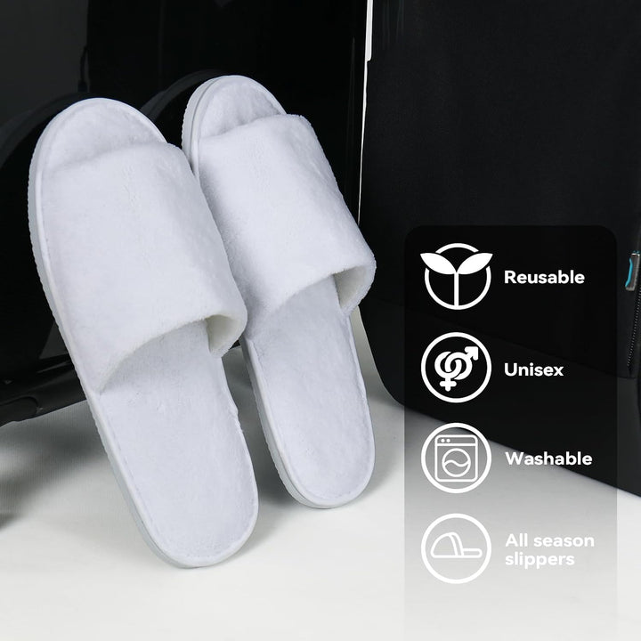 QatmMkt - 10 pares de pantuflas desechables unisex para invitados,...