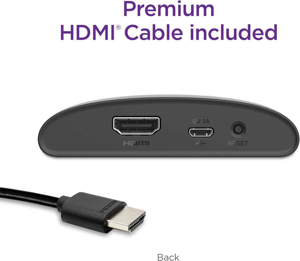 ROKU Express HD | Dispositivo con Cable HDMI, Control Remoto Simple, Configuración Guiada y Wi-Fi Rápido