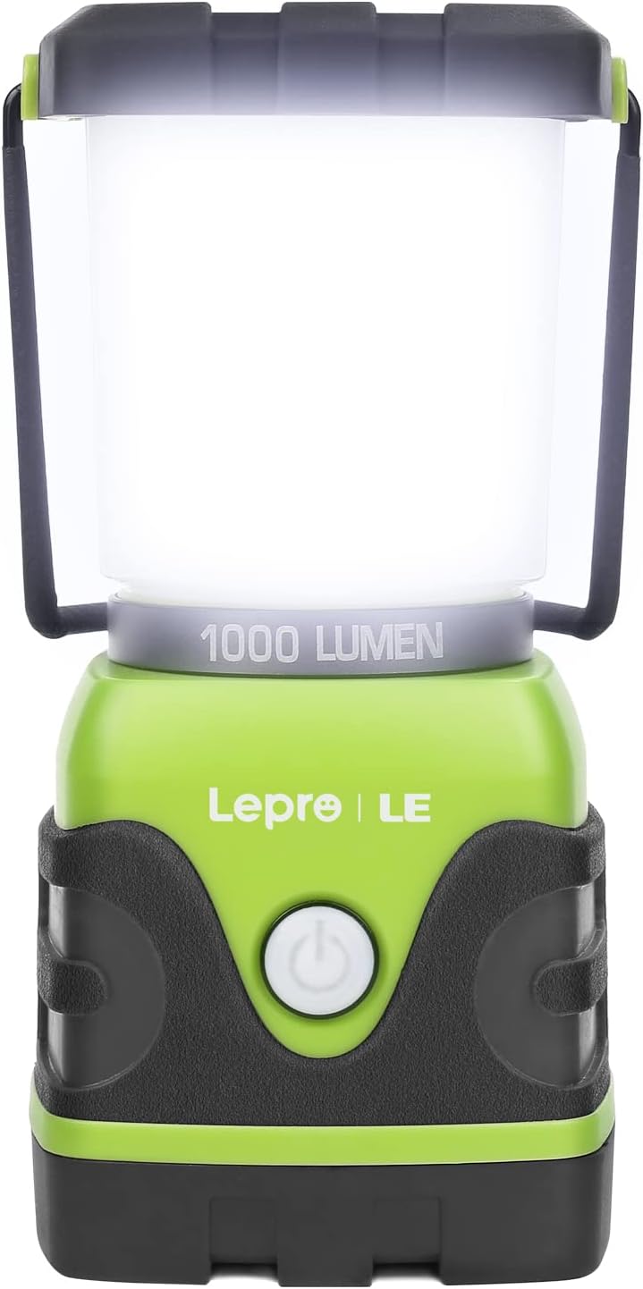 Lámpara LE Luz LED portátil de 1000 LM, atenuable, linterna para acampar de 4 modos, resistente al agua, lámpara que funciona a batería para el hogar, jardín, exteriores, senderismo, pesca, emergencias
