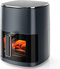Sweetcrispy Freidora de aire de 6 cuartos con ventana, horno de freidora de aire cuadrado 12 en 1 para la familia, tecnología rápida de aire crujiente de 400 °F, deshidratación, cesta antiadherente y