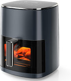 Sweetcrispy Freidora de aire de 6 cuartos con ventana, horno de freidora de aire cuadrado 12 en 1 para la familia, tecnología rápida de aire crujiente de 400 °F, deshidratación, cesta antiadherente y
