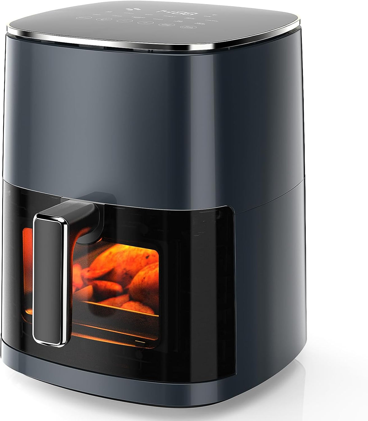 Sweetcrispy Freidora de aire de 6 cuartos con ventana, horno de freidora de aire cuadrado 12 en 1 para la familia, tecnología rápida de aire crujiente de 400 °F, deshidratación, cesta antiadherente y