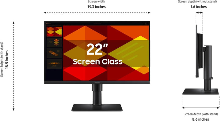 Samsung Monitor de negocios sin bordes de 22 pulgadas (S40GD) con p...