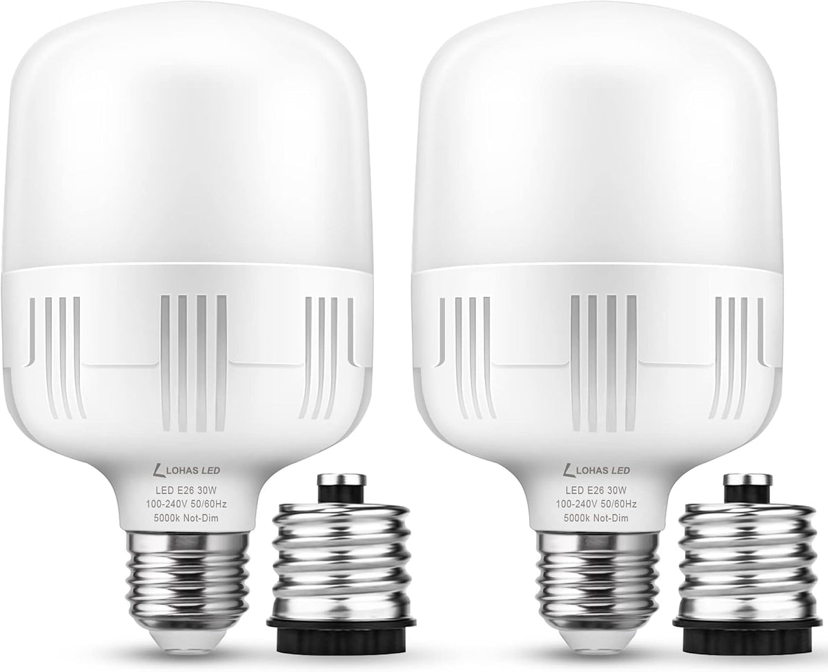 Lámpara L LOHAS LED Bombillas superbrillantes, bombilla LED de garaje E26 de alto