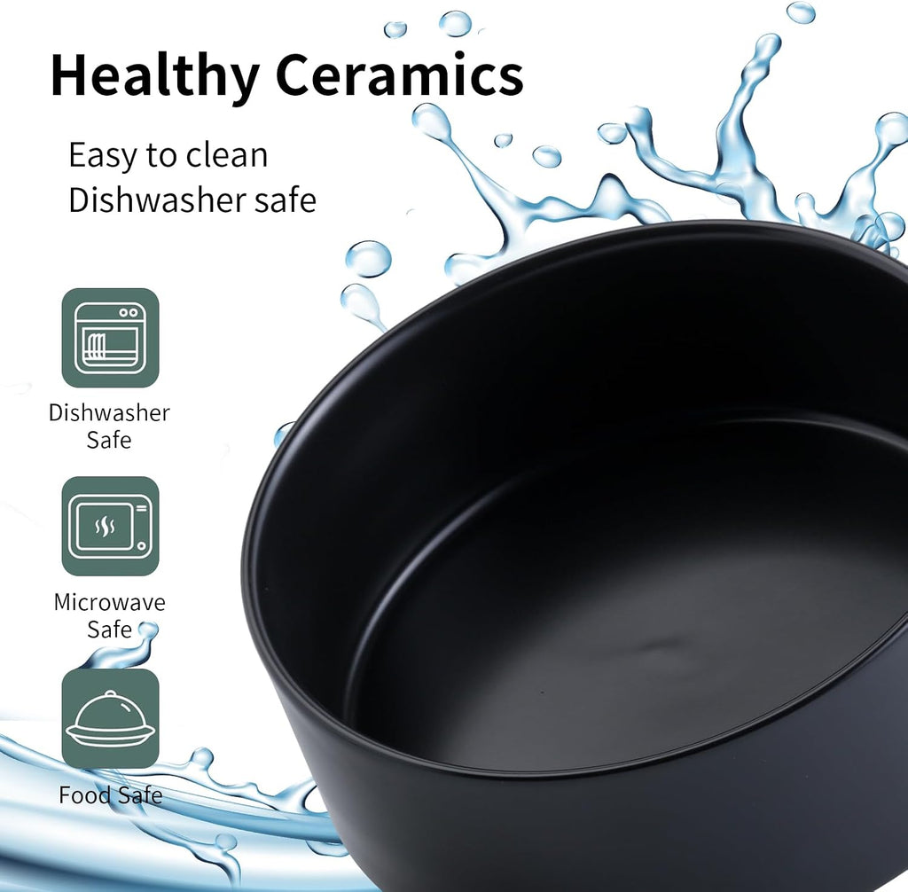 Cuenco de cerámica elevado y elevado para perros de razas pequeñas y medianas, cuenco de agua con soporte, plato de alimentación pesado antideslizante de 6 pulgadas, 3.6 tazas, 28.7 fl oz, 28