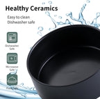 Cuenco de cerámica elevado y elevado para perros de razas pequeñas y medianas, cuenco de agua con soporte, plato de alimentación pesado antideslizante de 6 pulgadas, 3.6 tazas, 28.7 fl oz, 28