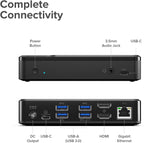 ALOGIC Estación de acoplamiento universal Twin HD, compatible con USB-C y USB-A, dual 1080p 60Hz HDMI, USB-C y 4 puertos USB-A, Gigabit Ethernet, conector de audio, base para laptop para Windows y Mac