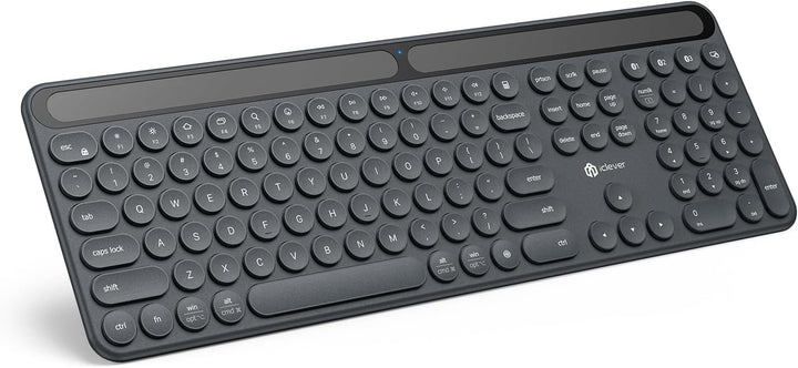 iClever Teclado Bluetooth solar, teclado inalámbrico con carga de l...
