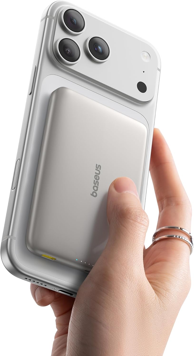 Baseus Picogo Cargador Portátil Magsafe, Certificado Qi2 0.5" U...