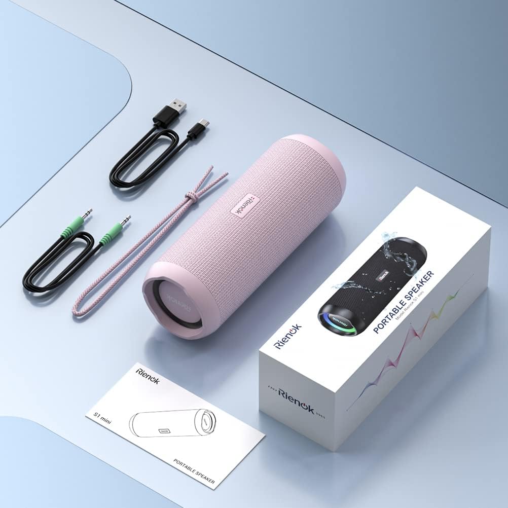 RIENOK - Bocina Bluetooth 5.3 portátil de 30W, emparejamiento dual,...