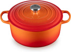 Le Creuset Horno holandés redondo de hierro fundido esmaltado, 7.25 cuartos de galón, Fuego