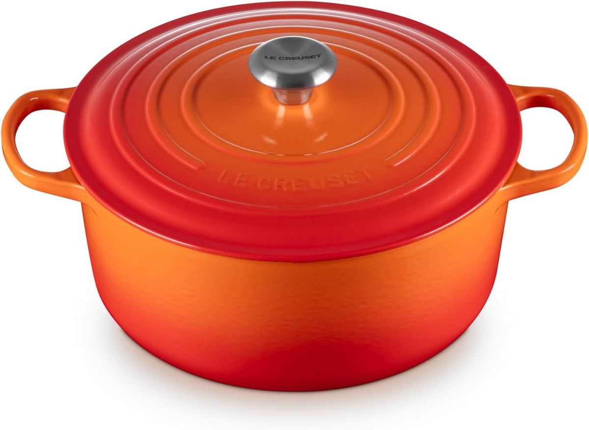 Le Creuset Horno holandés redondo de hierro fundido esmaltado, 7.25 cuartos de galón, Fuego