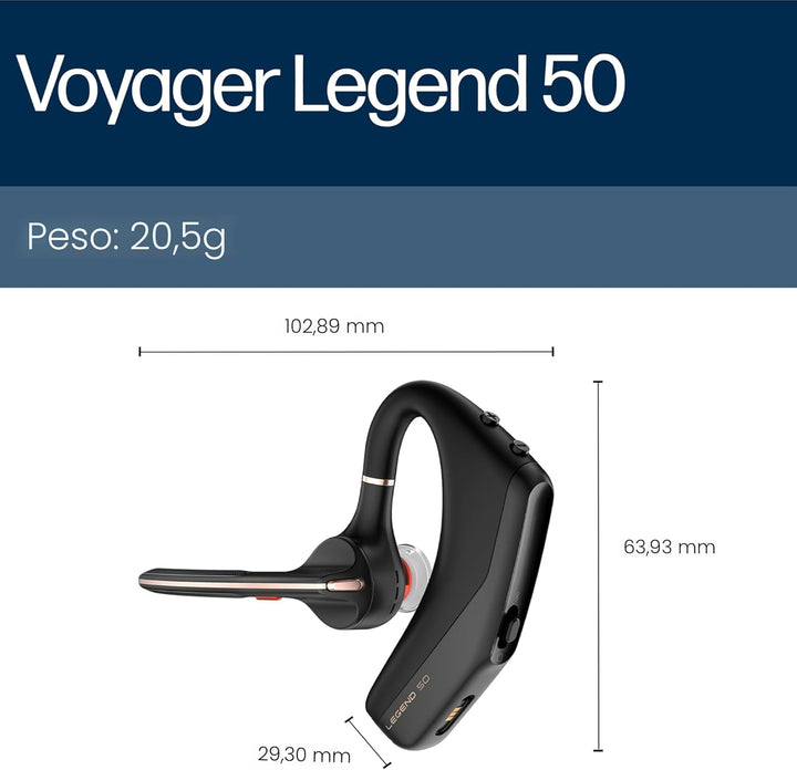 Poly Voyager Legend 50 UC Auriculares Bluetooth con estuche de carg...