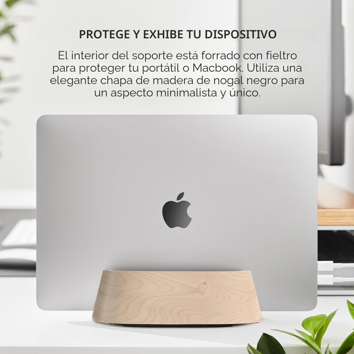 HumanCentric Soporte vertical para laptop en madera de arce, soport...