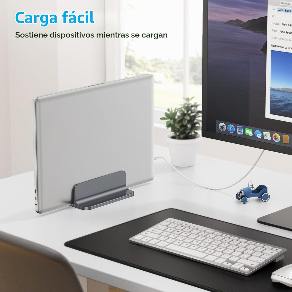 OMOTON Soporte vertical para laptop, soporte de aluminio de escrito...
