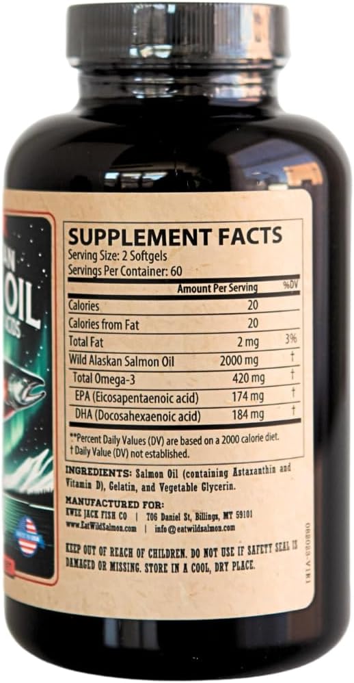 Suplemento Omega 3 de aceite de pescado de salmón salvaje de Alaska...