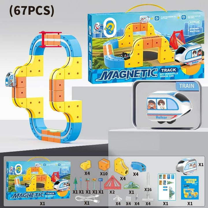 klick Rail - Juego de tren eléctrico 67 piezas 3D flexible