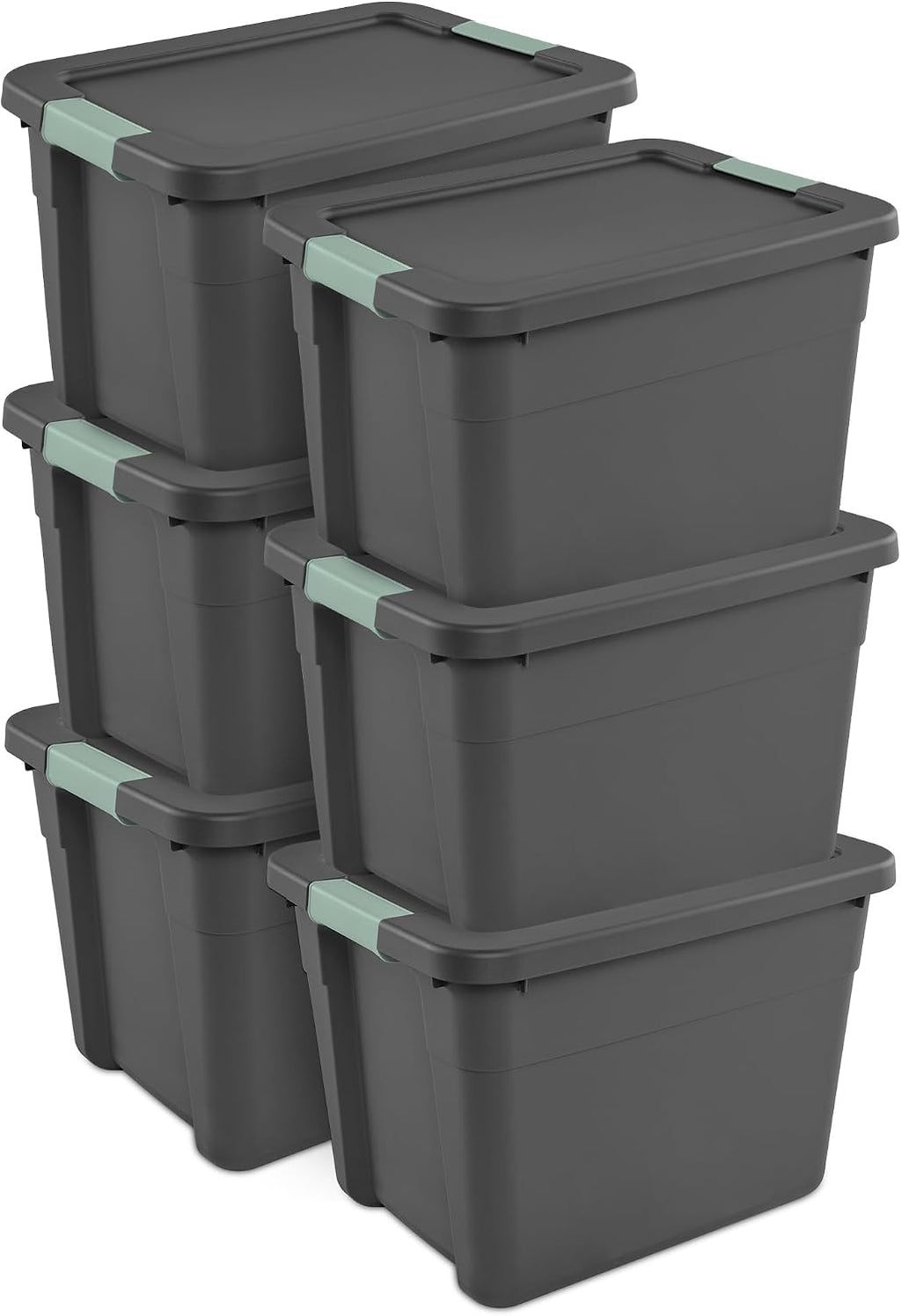 Sterilite - Bolsa de almacenamiento con tapa para el hogar y la oficina, 12 galones, paquete de 6