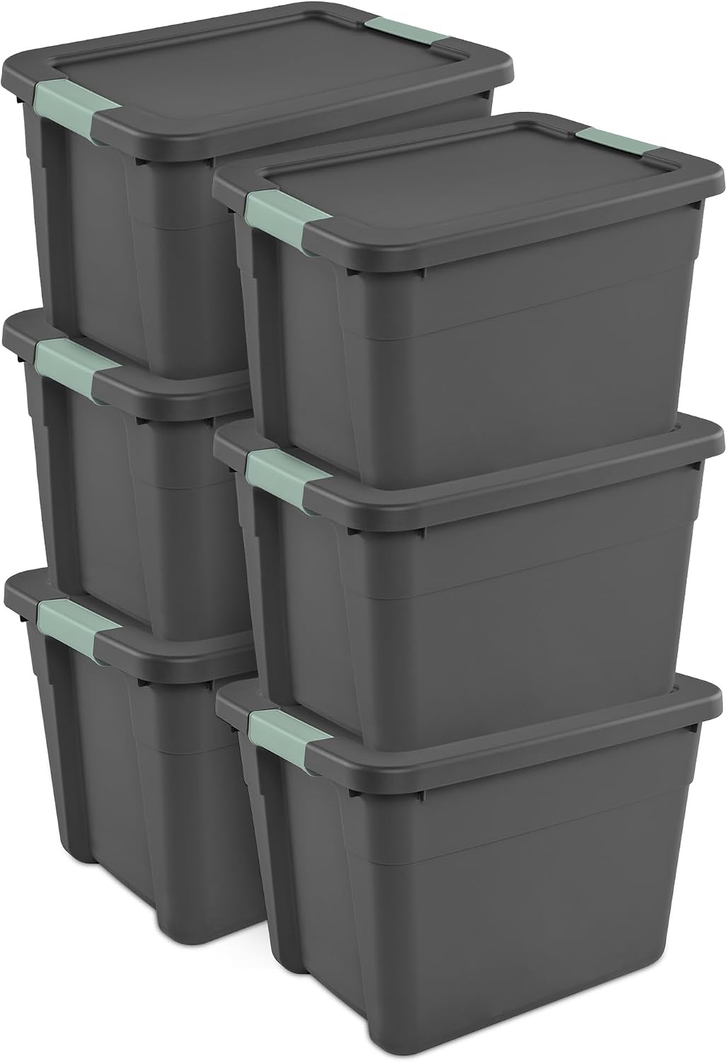 Sterilite - Bolsa de almacenamiento con tapa para el hogar y la oficina, 12 galones, paquete de 6