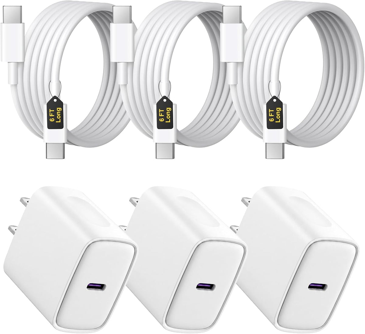 iPhone 18 17 16 15 Cargador Carga Rápida 3Pack Cargador USB C Type C