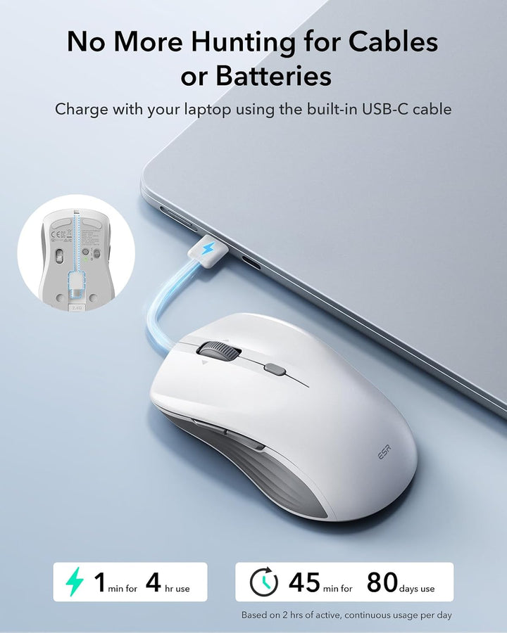 ESR MagMouse - Mouse Bluetooth a presión, mouse inalámbrico recarga...