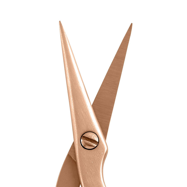 Tweezerman Tijera de cejas y cepillo de cejas de oro rosa