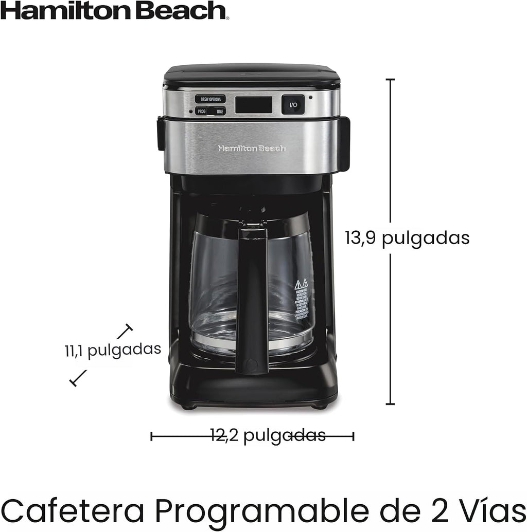 Hamilton Beach FrontFill Cafetera de Goteo Programable para 12 Tazas