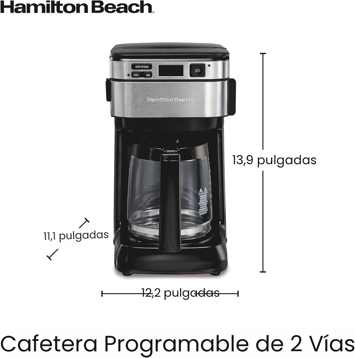 Hamilton Beach FrontFill Cafetera de Goteo Programable para 12 Tazas