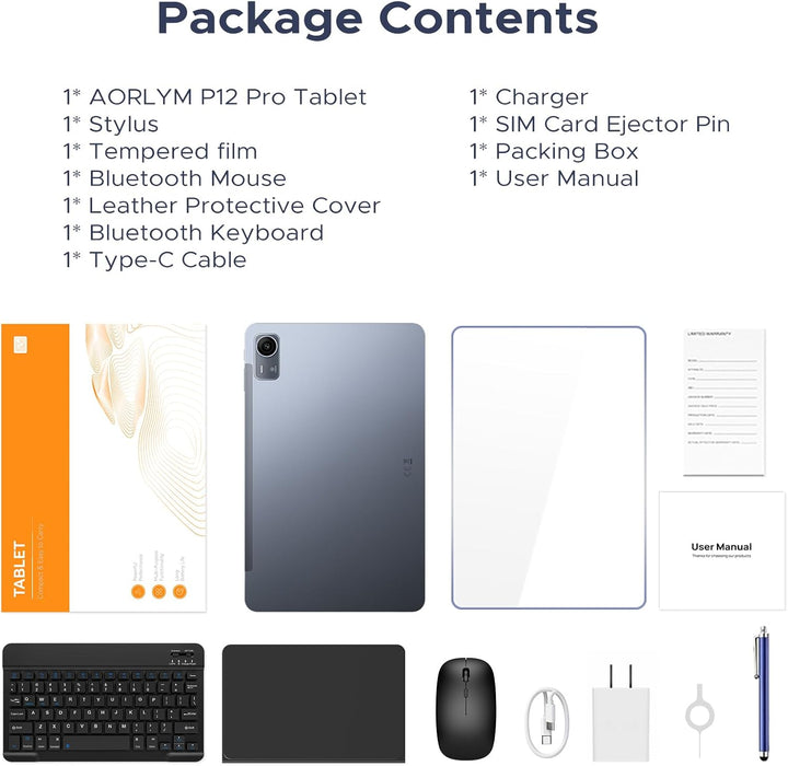 P12 Pro Tableta de 12 Pulgadas Android 16, 12000mAh\/18W, T7300 Oct...