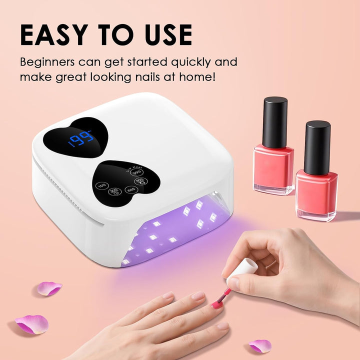HUITINE - Lámpara de uñas LED UV, inalámbrica, 80 W, recargable, lu...