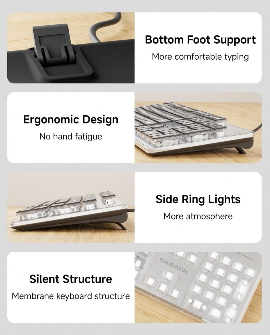 SEUNKWANG EWEADN GX710S - Teclados retroiluminados para computadora...