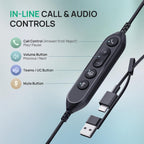 Yealink Auriculares USB-C/A con cable UH42, micrófono con cancelación de