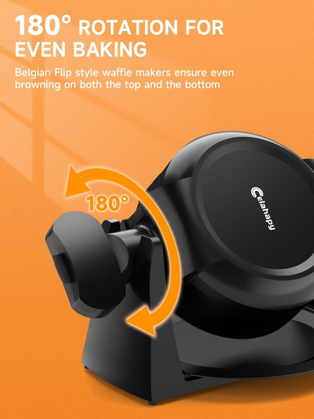 Waffle Maker, Plancha para gofres belga doble de 1400W, volteo de 180°, 8 rebanadas, placas giratorias y antiadherentes, bandeja para goteo removible para fácil limpieza, mangos de toque frío