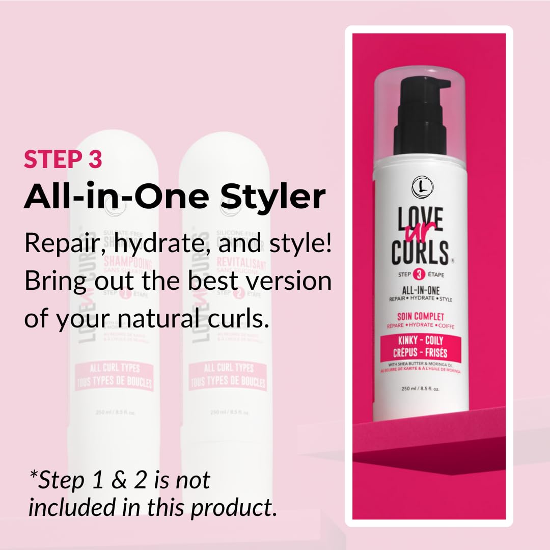 Love Ur Curls - Crema rizadora todo en uno para cabello rizado y en...