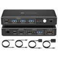 Conmutador KVM 1 monitor 2 ordenadores, 4K@60Hz USB-C HDMI KVM
