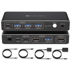 Conmutador KVM 1 monitor 2 ordenadores, 4K@60Hz USB-C HDMI KVM