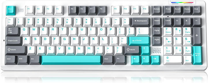 LINGBAO K98 - 96% teclado mecánico inalámbrico, batería de 10000 mA...