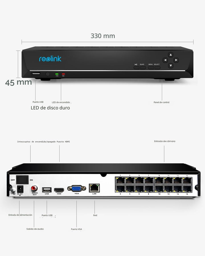Reolink - Grabadora de video en red PoE.