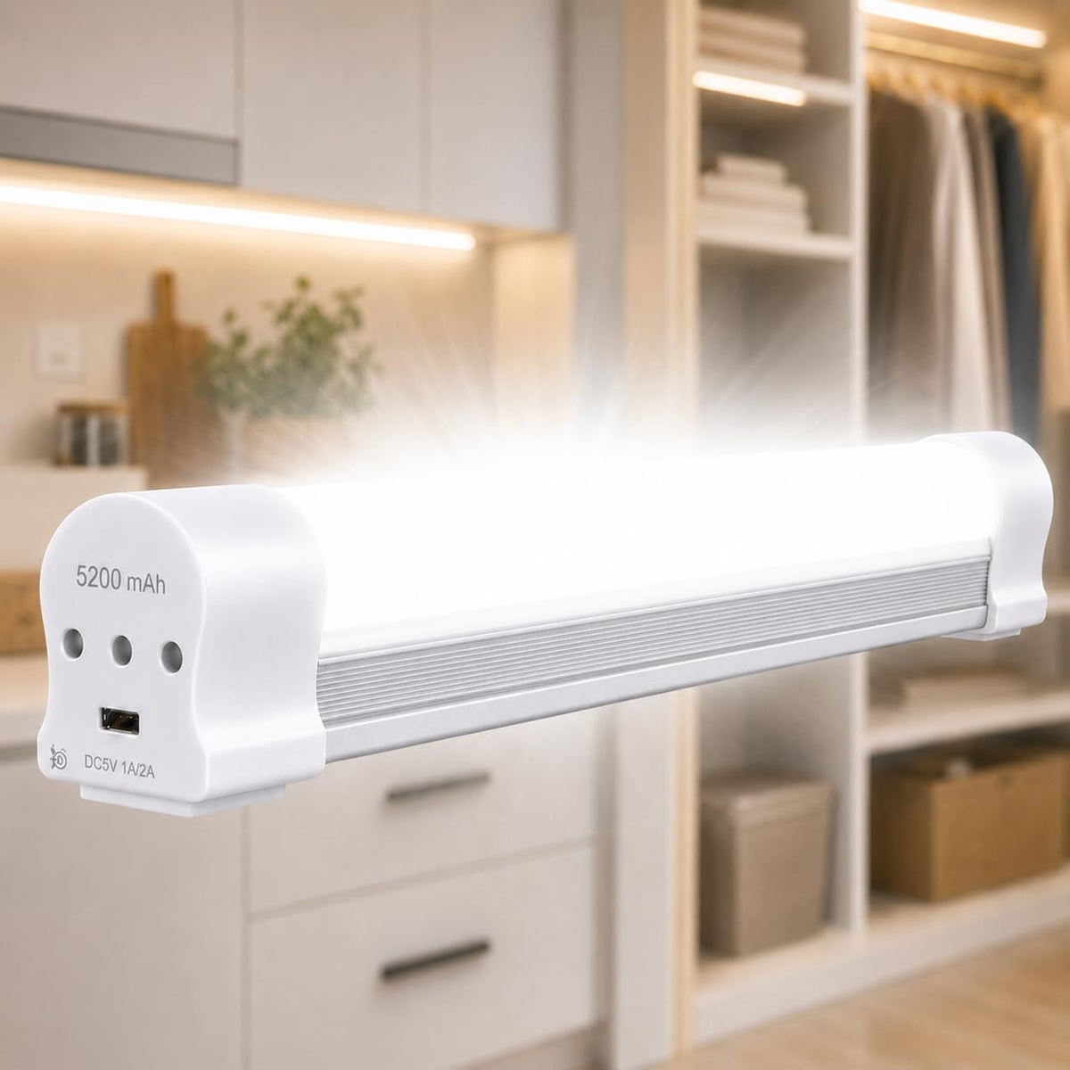 Lámpara LETOUR Luz recargable LED tubo magnético luz 4000lúmenes 5200mAh 5 niveles de atenuación linterna de camping USB recargable luces portátiles con 2 imanes de duración durante 60 horas