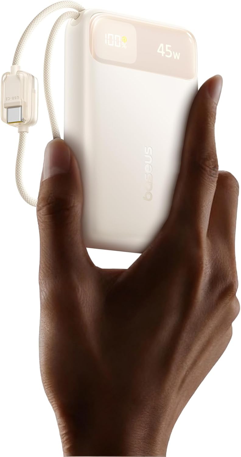 Baseus Cargador portátil compacto de 20000 mAh de 45 W, banco de en...