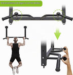 Kipika 32" Barra de tracción de techo montada - Muy duradera, Altamente ajustable, Barra de dominadas multifuncional - Sistema de gimnasio en casa con colgador para bolsa de golpe y entrenamiento con bandas de resistencia