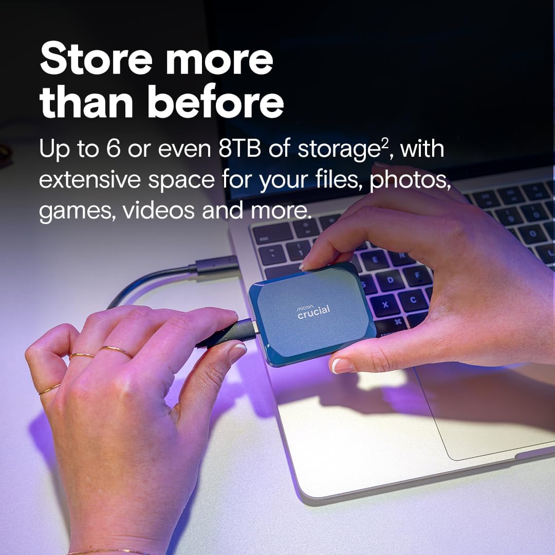 Crucial X10 SSD portátil de 6 TB, hasta 2,100 MB\/s, USB 3.2 USB-C,...