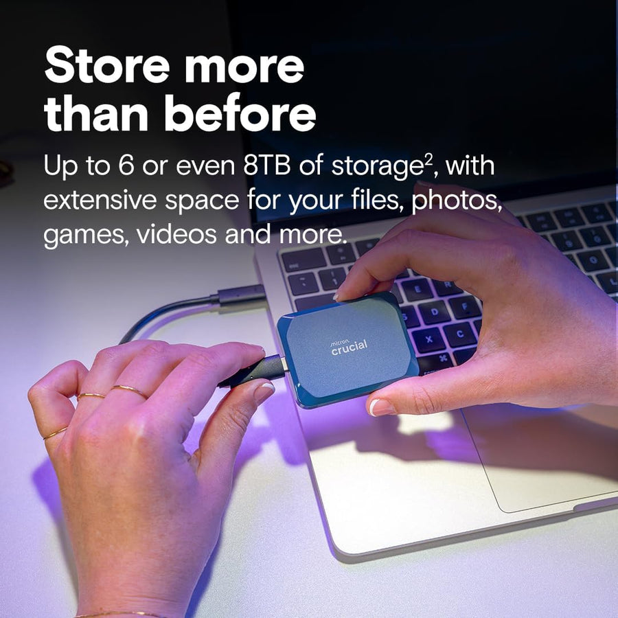 Crucial X10 SSD portátil de 6 TB, hasta 2,100 MB\/s, USB 3.2 USB-C,...