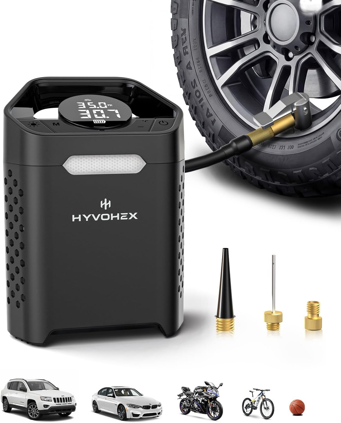 Compresor de Aire Portátil Inflador de Neumáticos de 160 PSI de Alt...