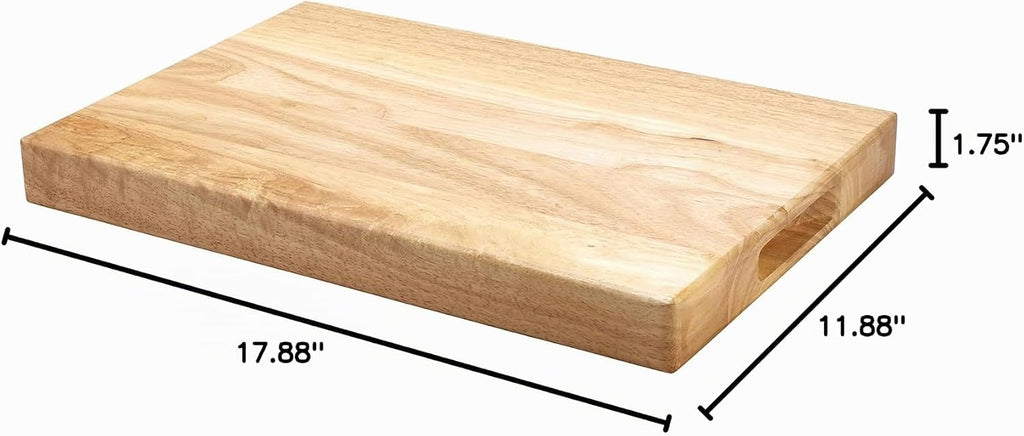 Winco WCB-1218 Tabla de cortar de madera, 12 pulgadas x 18 pulgadas x 1.75 pulgadas, marrón, 12 x 18 pulgadas