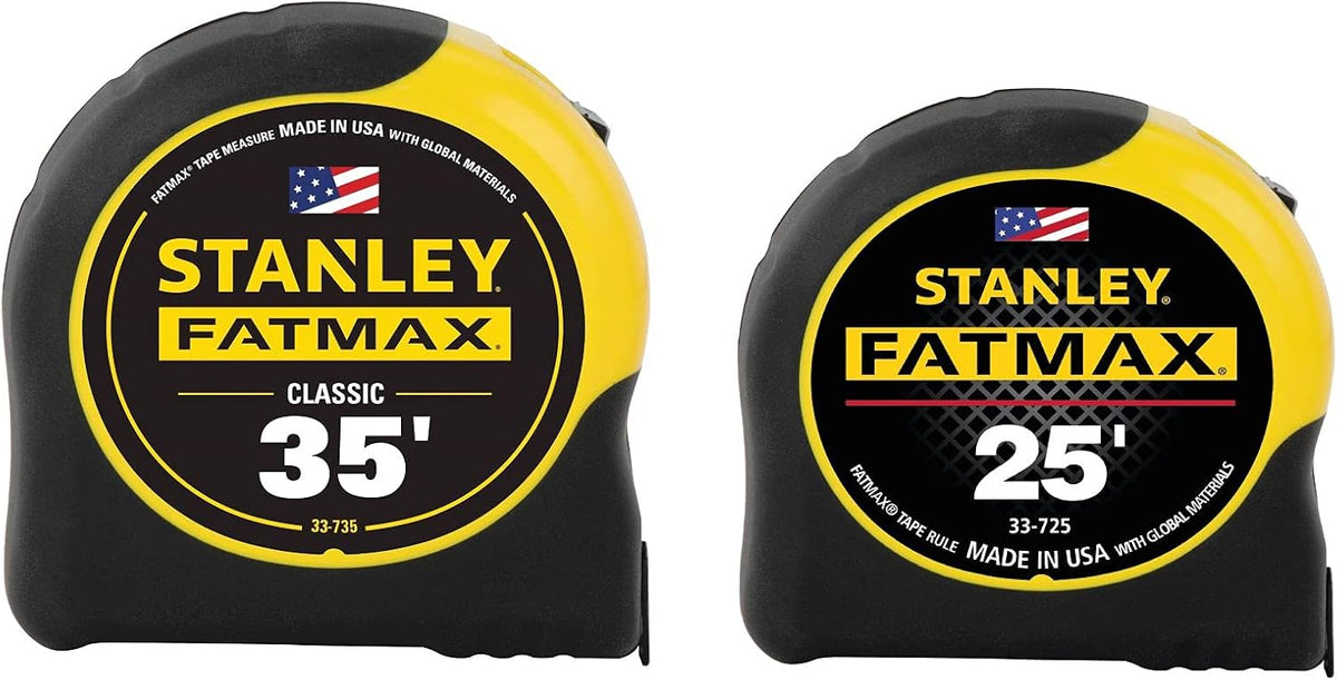 Stanley 33-735-25 - Paquete combinado de cinta métrica Fatmax de 35 pies y 25 pies, color amarillo