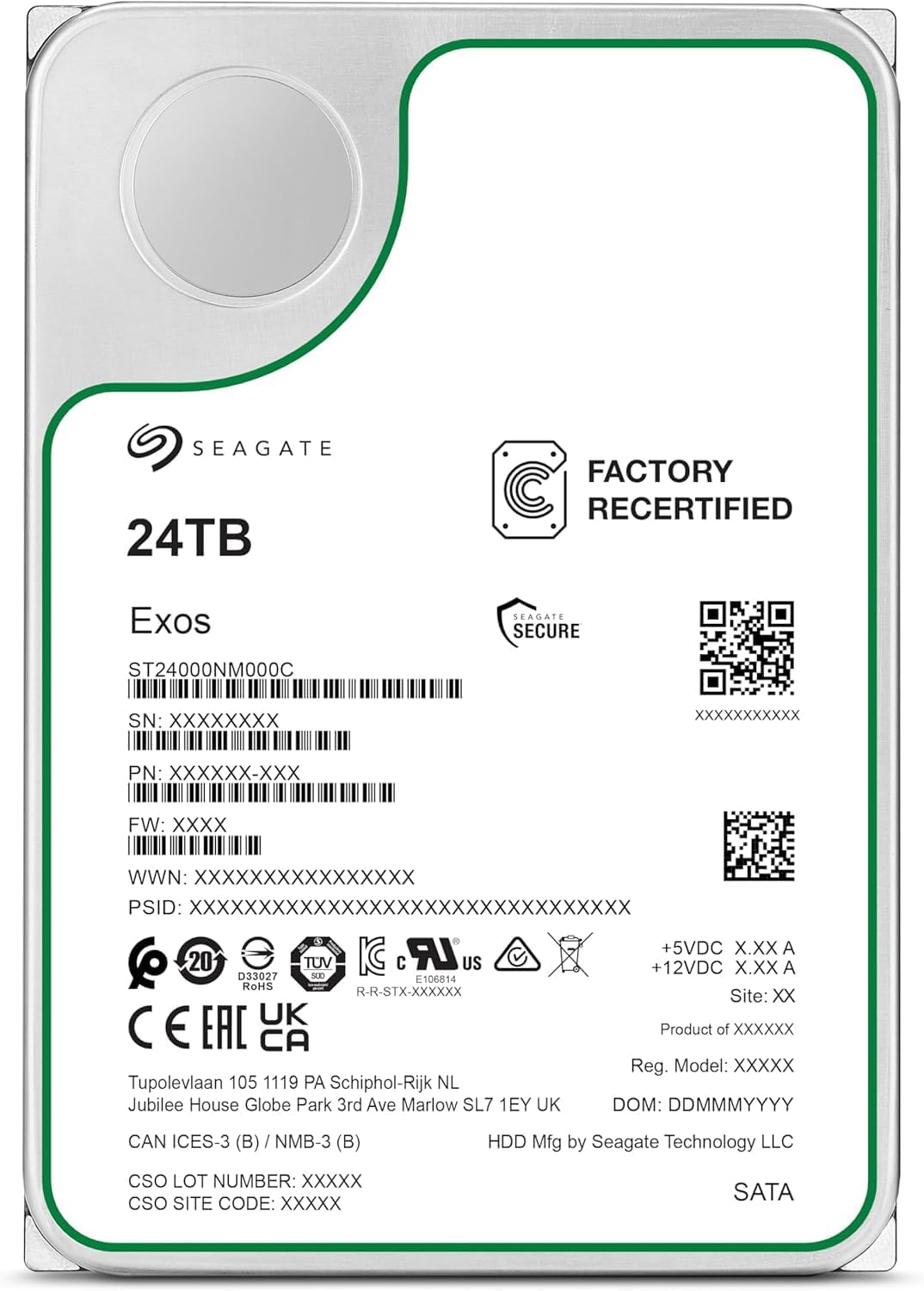 Seagate Exos X24 24TB Unidad de Disco Duro Empresarial HDD SATA 6Gb...