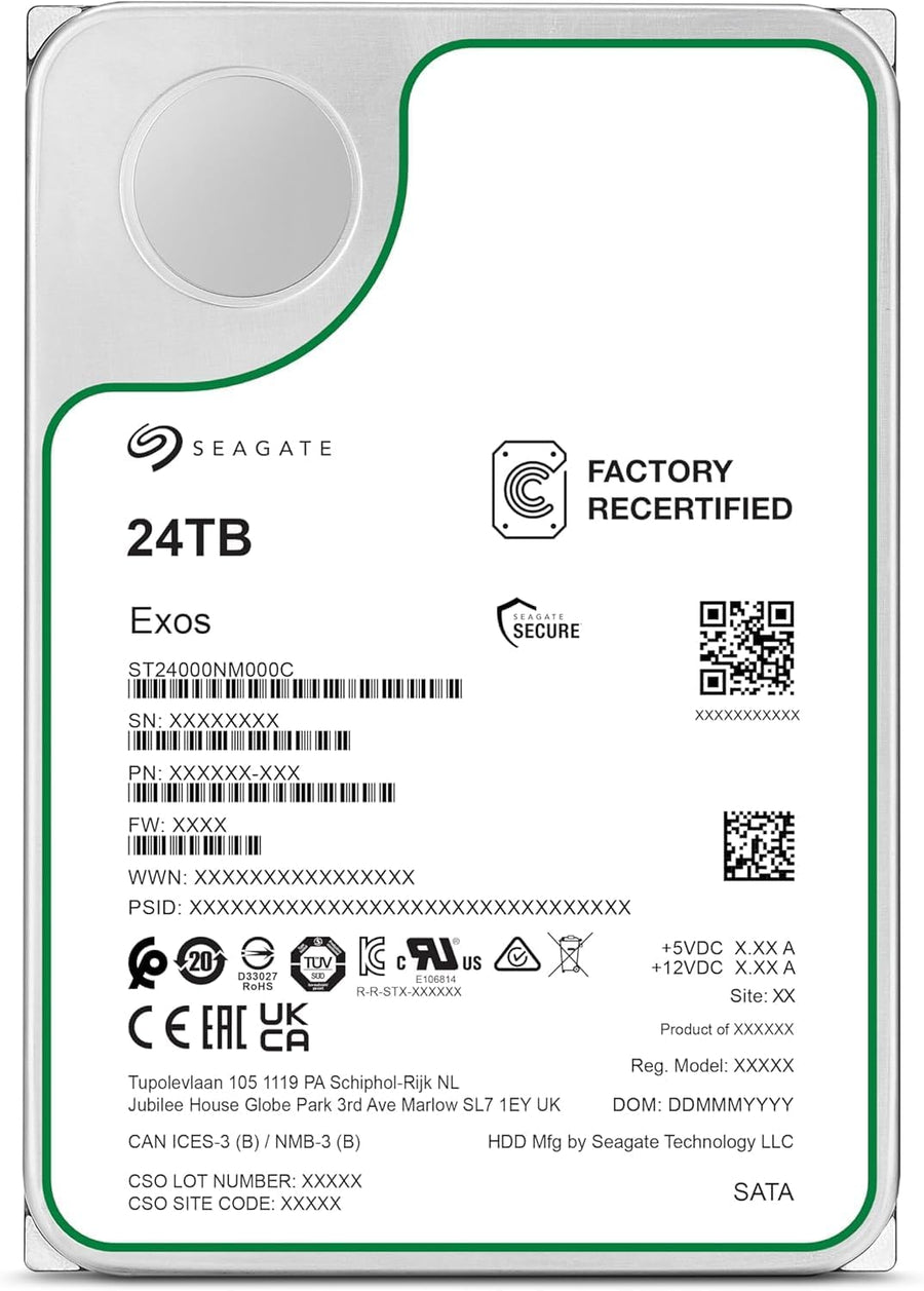 Seagate Exos X24 24TB Unidad de Disco Duro Empresarial HDD SATA 6Gb...