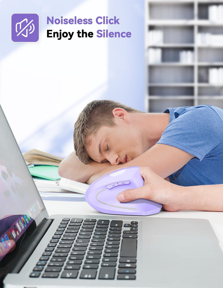 TECKNET Ratón ergonómico, mouse vertical inalámbrico de 4800 DPI co...