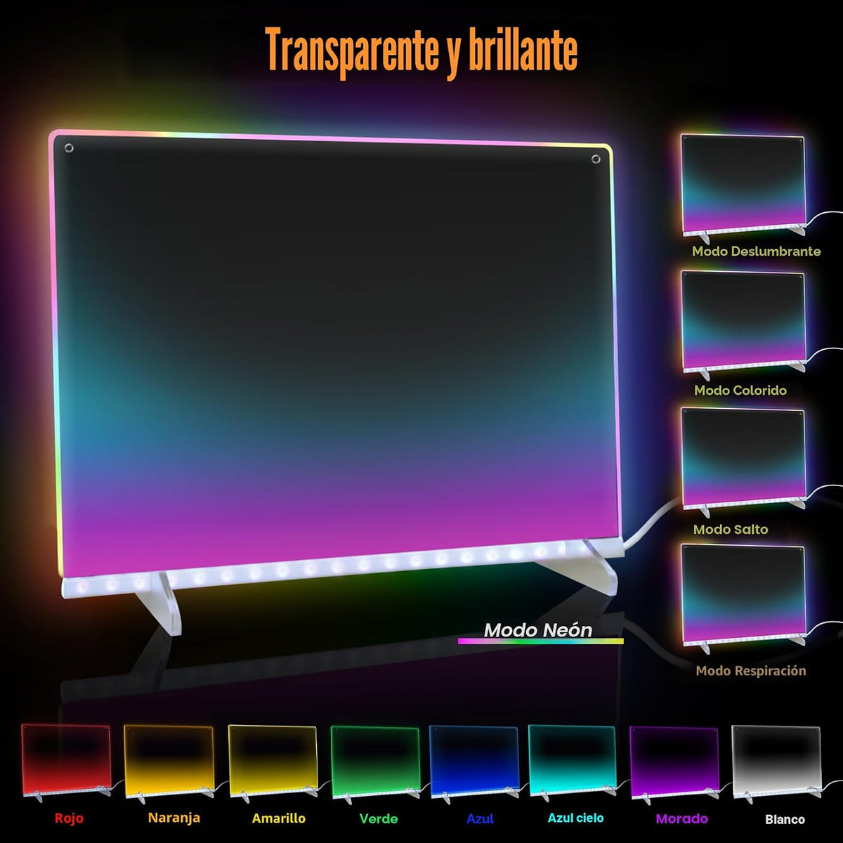 Tablero de notas LED con colores, tableta de dibujo de 16 pulgadas, 6 modos y 8 colores iluminados, juguete para niños con 13 efectos de luz, regalos de cumpleaños para niñas y niños a